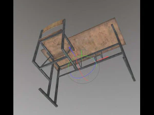 स्कूल डेस्क कुर्सी 3D मॉडल