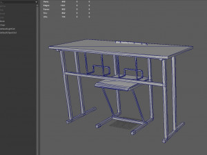 school desk chair 3D Model