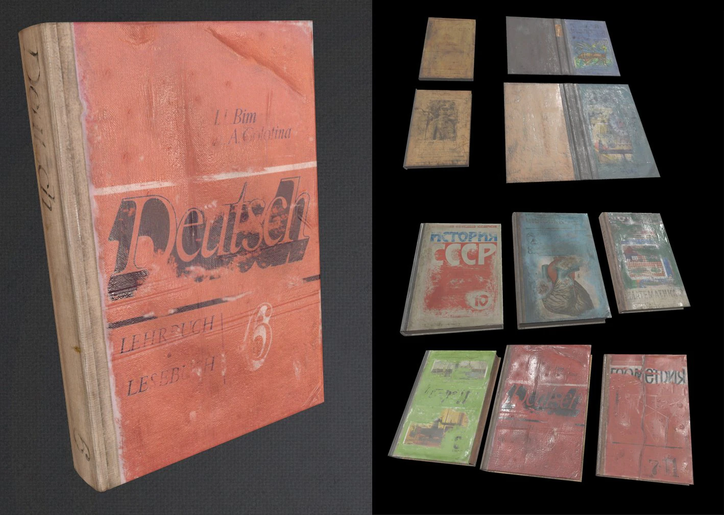school books ussr 3D Model .c4d .max .obj .3ds .fbx .stl .blend