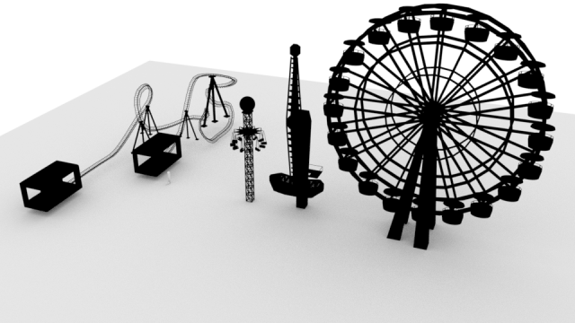 amusement park 3D 模型 .c4d .max .obj .3ds .fbx .stl .blend 