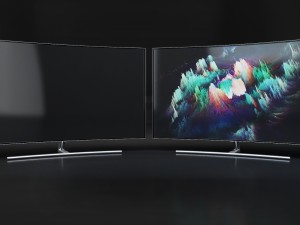 3d samsung 55 and 65 qled 4k curved smart tv q8c model 3D-Modell