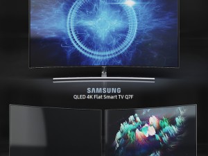 3d samsung 55 and 65 qled 4k curved smart tv q8c model 3D-Modell