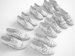 7 pairs of shoes 3D Model