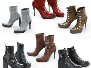 6 pairs of womens shoes - 2 3D Model