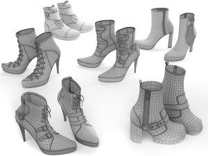 6 pairs of womens shoes - 2 3D Model