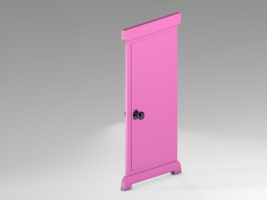 pink door 3D Modell