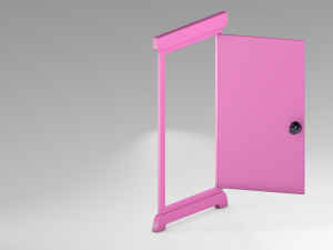 pink door 3D Modell
