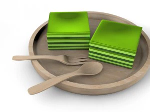 classy sweets and spoon plates 3D Model