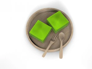 classy sweets and spoon plates 3D Model