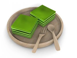 classy sweets and spoon plates 3D Model