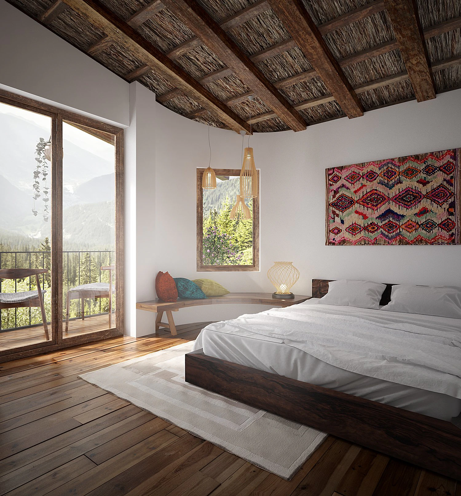 mountain bedroom 3D Model .c4d .max .obj .3ds .fbx .stl .blend