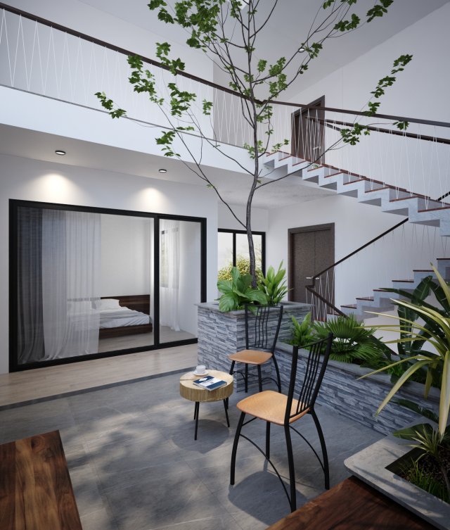 lobby garden 3D Model .c4d .max .obj .3ds .fbx .stl .blend 