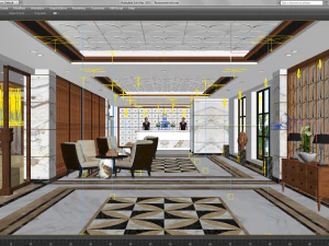 हॉल रेस्तरां 3D मॉडल