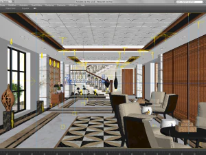 हॉल रेस्तरां 3D मॉडल