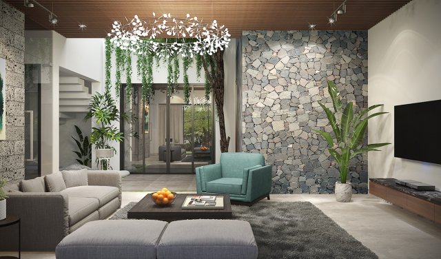 tropical living room 3Dモデル .c4d .max .obj .3ds .fbx .stl .blend 