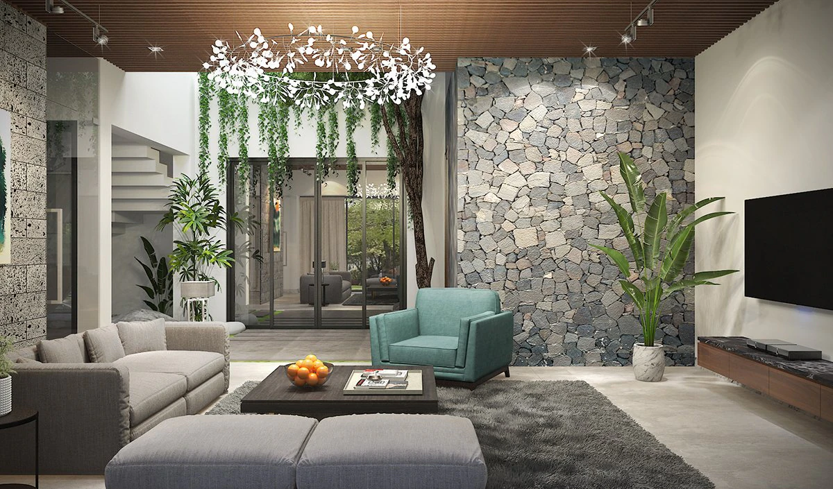 tropical living room 3D Model .c4d .max .obj .3ds .fbx .stl .blend 