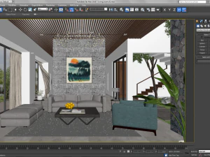 tropical living room 3D Model