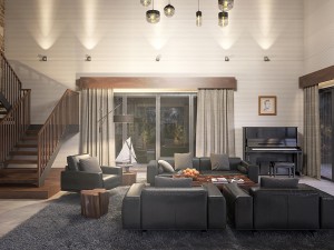 villa living room 3D मॉडल