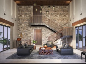 villa living room 3Dモデル