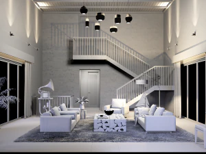 villa living room 3D Model