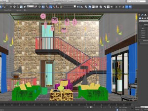 villa living room 3Dモデル