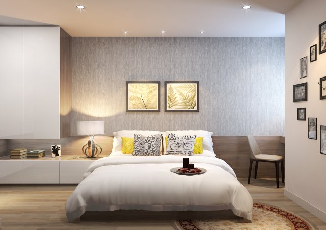 apartment bedroom modern Model 3D .c4d .max .obj .3ds .fbx .stl .blend 