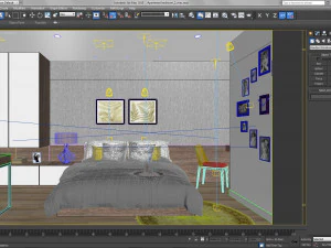 अपार्टमेंट बेडरूम आधुनिक 3D मॉडल