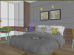 apartment bedroom modern Model 3D
