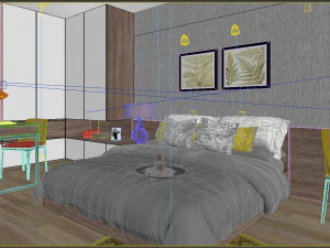 अपार्टमेंट बेडरूम आधुनिक 3D मॉडल