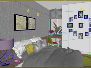 apartment bedroom modern Model 3D