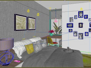 अपार्टमेंट बेडरूम आधुनिक 3D मॉडल