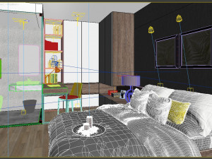 apartment bedroom modern Model 3D