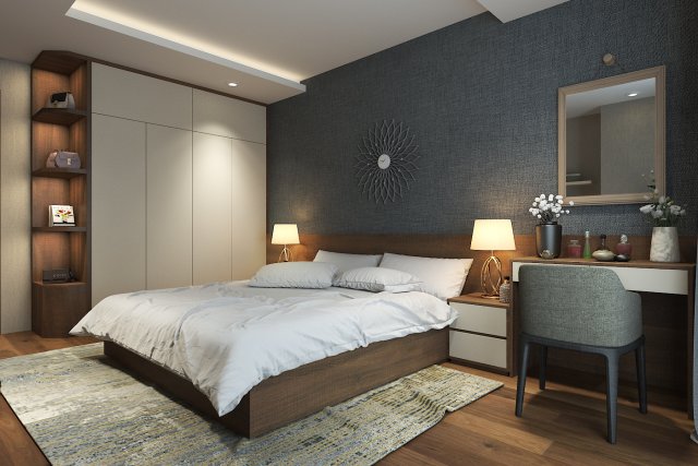 bedroom simple 3D मॉडल .c4d .max .obj .3ds .fbx .stl .blend 