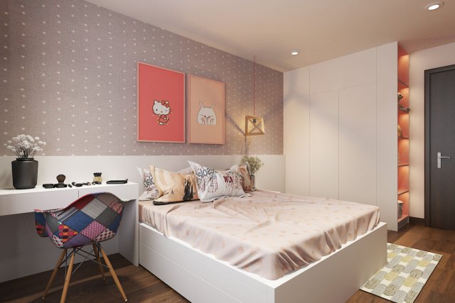 girlroom pink 3D 모델 .c4d .max .obj .3ds .fbx .stl .blend 