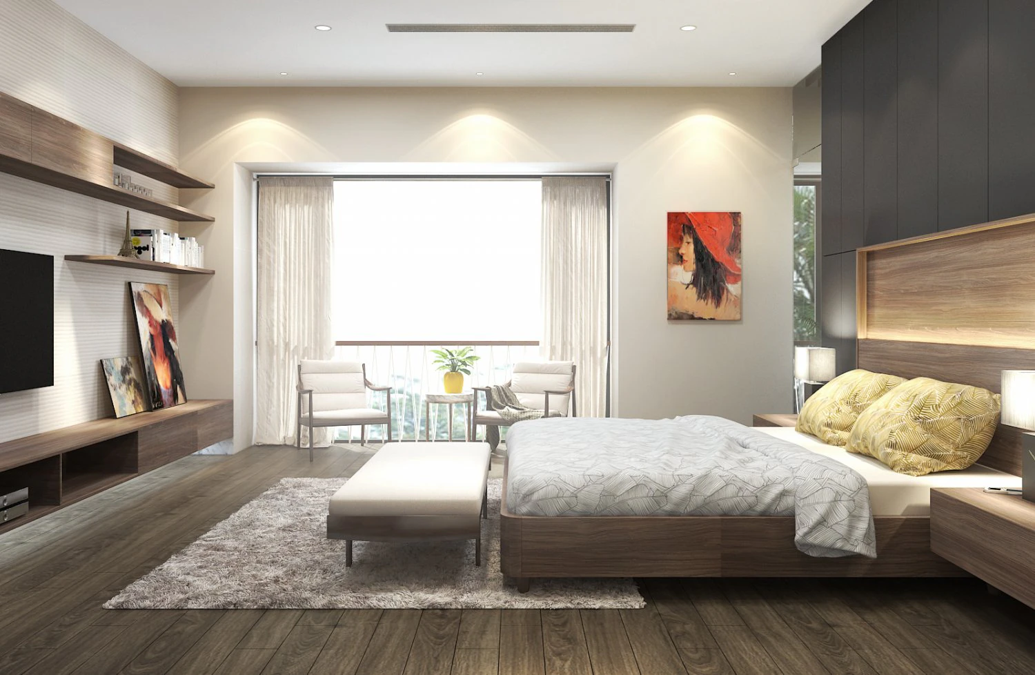 शयनकक्ष विला - ड्रेसिंग रूम विला 3D मॉडल .c4d .max .obj .3ds .fbx .stl .blend