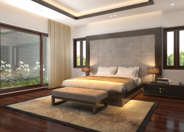 bedroom villa 3D मॉडल .c4d .max .obj .3ds .fbx .stl .blend 