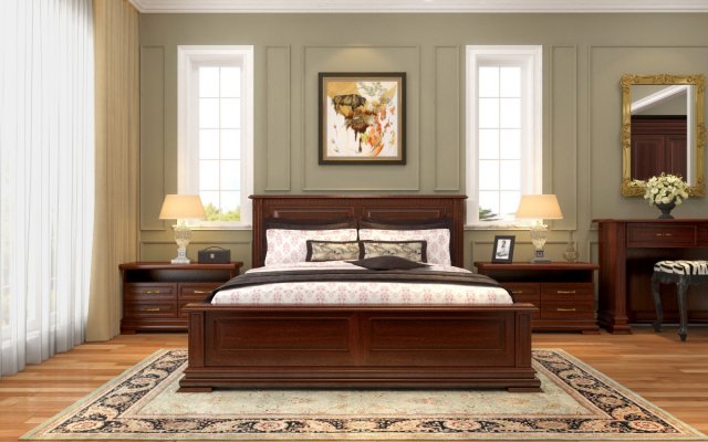 bedroom classical 3D Model .c4d .max .obj .3ds .fbx .stl .blend 