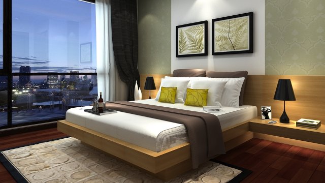 bedroom apartment 3D मॉडल .c4d .max .obj .3ds .fbx .stl .blend 