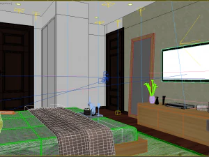 mieszkanie z sypialnią Model 3D