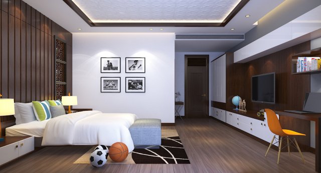 bedroom young 3D मॉडल .c4d .max .obj .3ds .fbx .stl .blend 