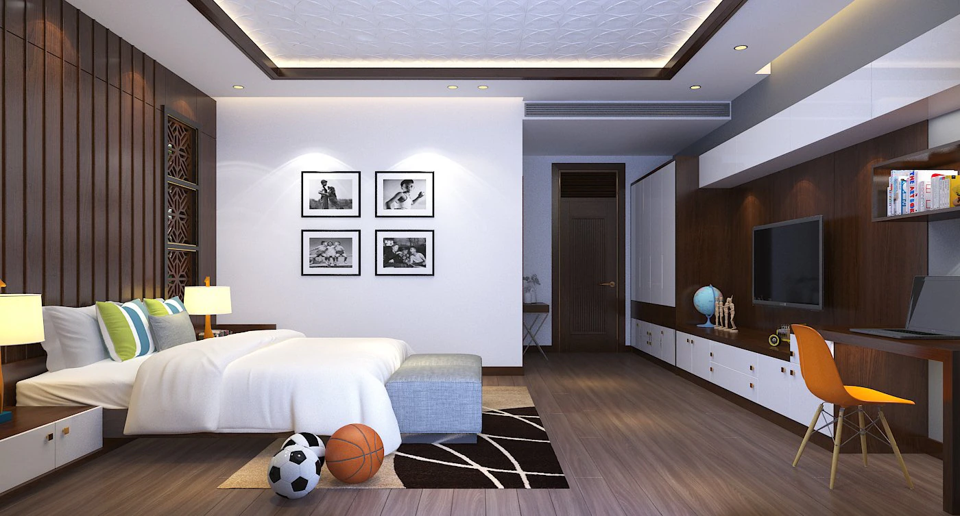 bedroom young 3D Model .c4d .max .obj .3ds .fbx .stl .blend 