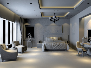 bedroom modern villa 3D Model