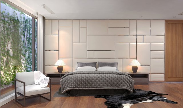 bedroom villa house 3D 模型 .c4d .max .obj .3ds .fbx .stl .blend 