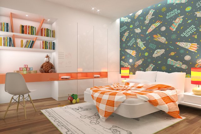 bedroom children 3D मॉडल .c4d .max .obj .3ds .fbx .stl .blend 