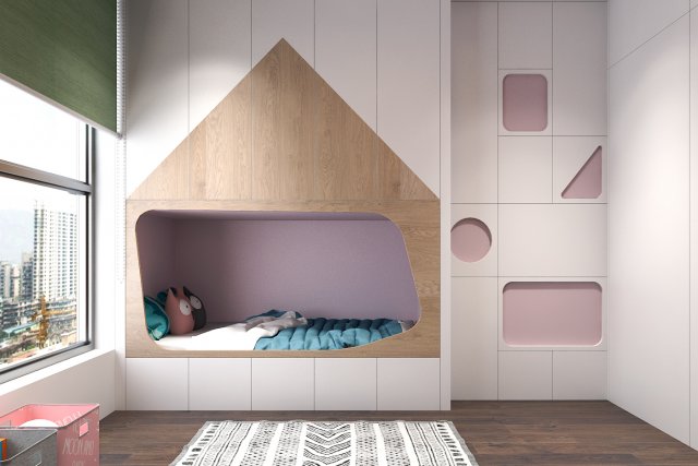 children bedroom minimalism 3D मॉडल .c4d .max .obj .3ds .fbx .stl .blend 