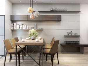apartment living modern 3D मॉडल