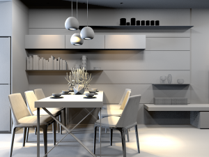 apartment living modern 3D मॉडल