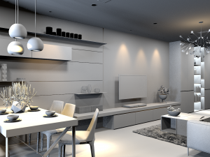 apartment living modern 3D मॉडल
