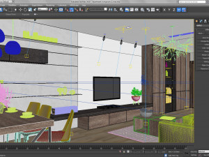 apartment living modern 3D मॉडल