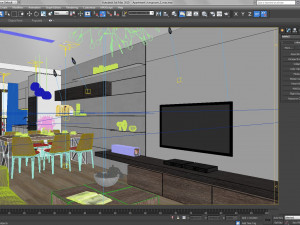 apartment living modern 3D मॉडल